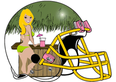 bikini-girl-tiki-bar-fantasy-football-helmet-logo